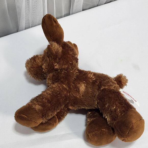 Aurora Moose Reindeer Stuffed Plush Toy Animal Brown Tan 8'' - Picture 7 of 12